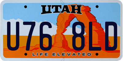 UT license plate U768LD