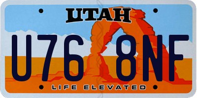 UT license plate U768NF