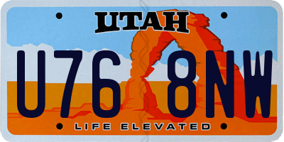 UT license plate U768NW