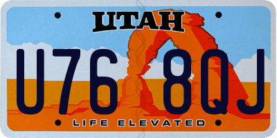 UT license plate U768QJ