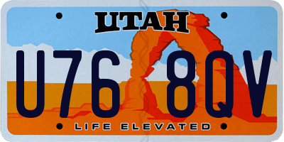 UT license plate U768QV