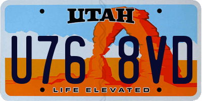 UT license plate U768VD