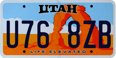 UT license plate U768ZB