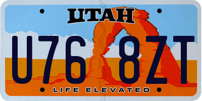 UT license plate U768ZT