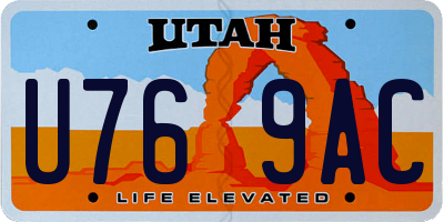 UT license plate U769AC