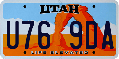 UT license plate U769DA