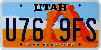 UT license plate U769FS