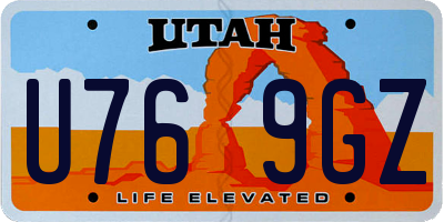 UT license plate U769GZ