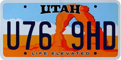 UT license plate U769HD