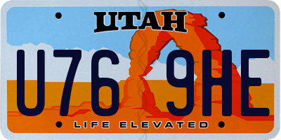 UT license plate U769HE