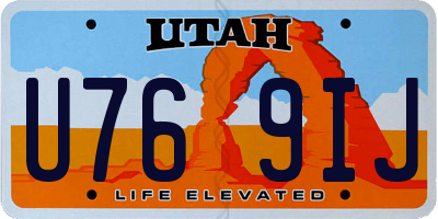 UT license plate U769IJ