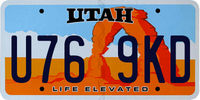 UT license plate U769KD