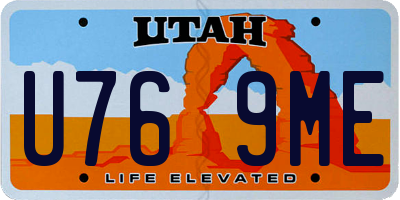 UT license plate U769ME