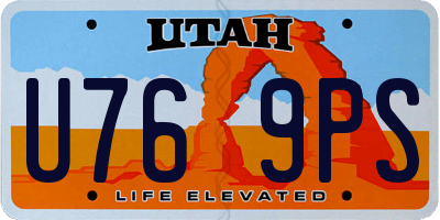 UT license plate U769PS