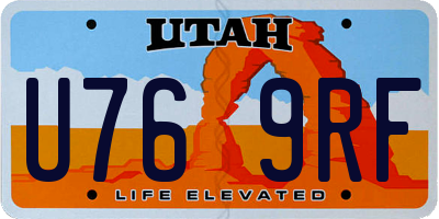 UT license plate U769RF