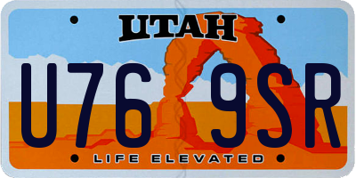 UT license plate U769SR