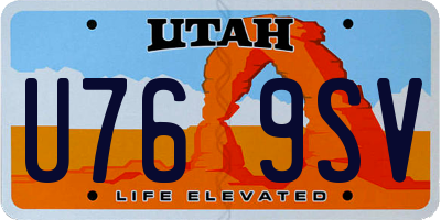 UT license plate U769SV