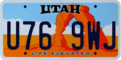 UT license plate U769WJ