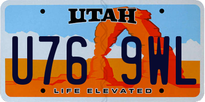 UT license plate U769WL