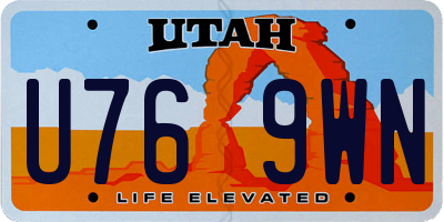 UT license plate U769WN