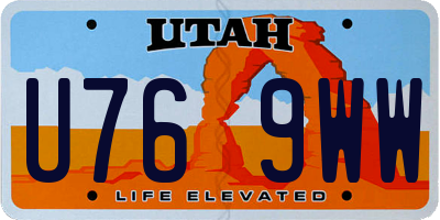 UT license plate U769WW