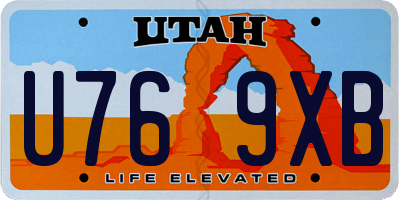 UT license plate U769XB