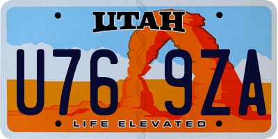 UT license plate U769ZA