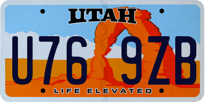 UT license plate U769ZB