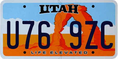 UT license plate U769ZC