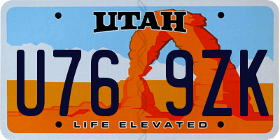 UT license plate U769ZK