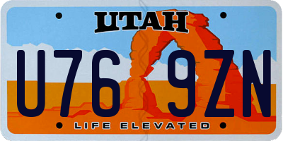 UT license plate U769ZN