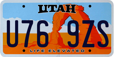 UT license plate U769ZS