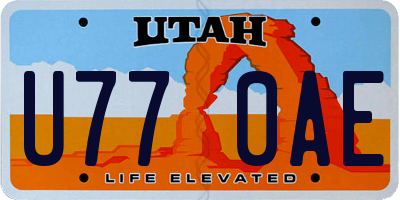 UT license plate U770AE