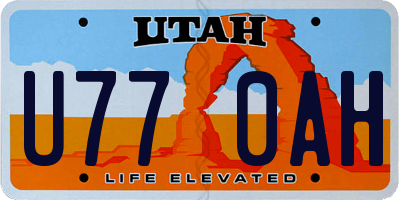UT license plate U770AH