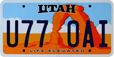 UT license plate U770AI