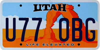 UT license plate U770BG
