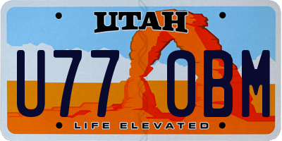 UT license plate U770BM