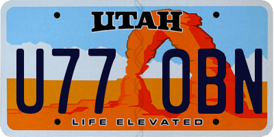 UT license plate U770BN