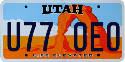 UT license plate U770EO