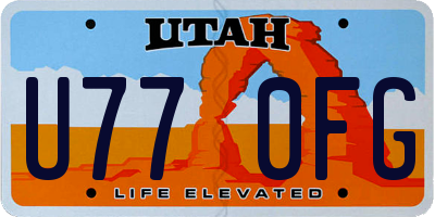 UT license plate U770FG