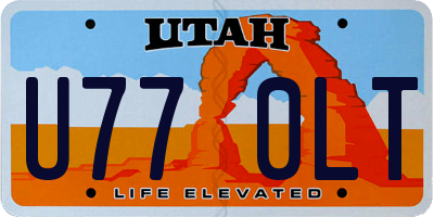 UT license plate U770LT
