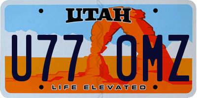 UT license plate U770MZ