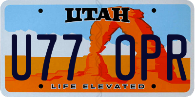 UT license plate U770PR