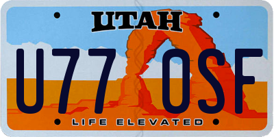 UT license plate U770SF
