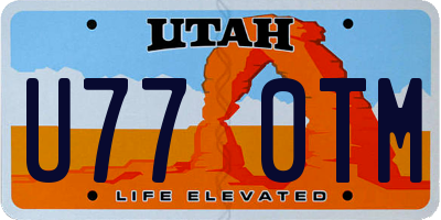 UT license plate U770TM