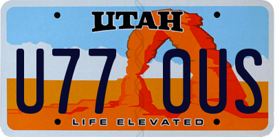 UT license plate U770US