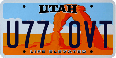 UT license plate U770VT
