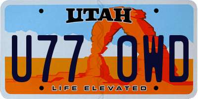 UT license plate U770WD