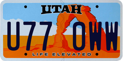 UT license plate U770WW