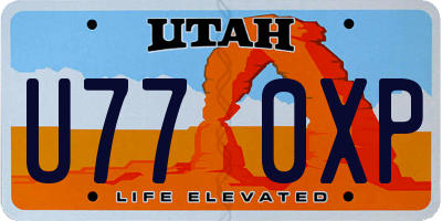 UT license plate U770XP